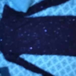 Maroon off shoulder sequence dress